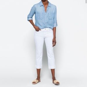 Liverpool Belinda Crop Skinny Jean White Cuffed size 2